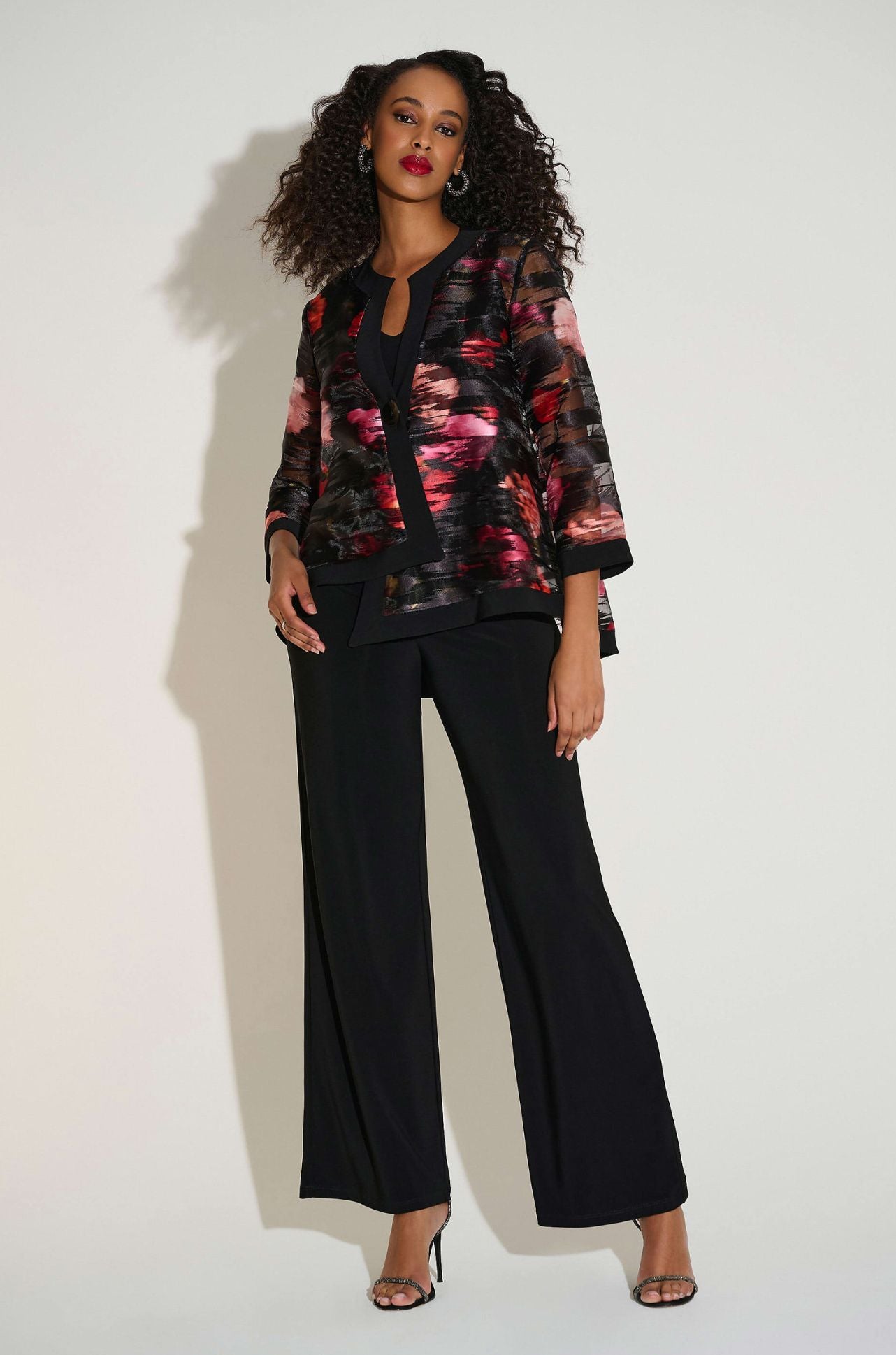 Joseph Ribkoff - Signature Organza and Silky Knit Floral Swing Jacket