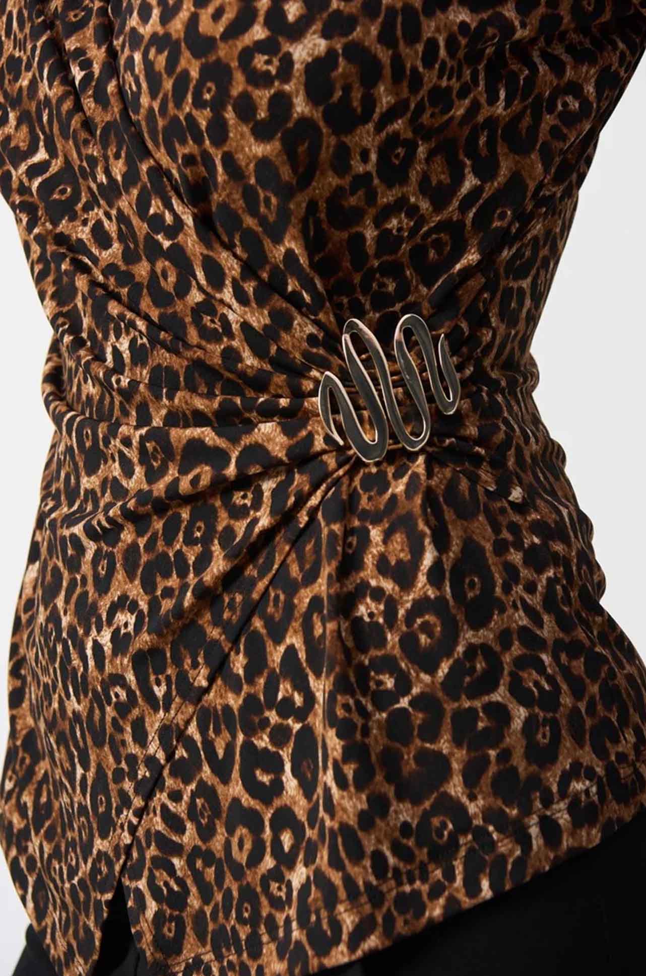 Joseph Ribkoff - Silky Knit Animal Print Fitted Top