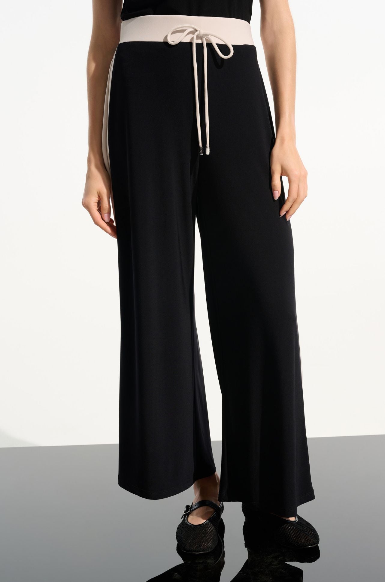 Joseph Ribkoff - Silky Knit Color Block Wide Leg Pull On Pants