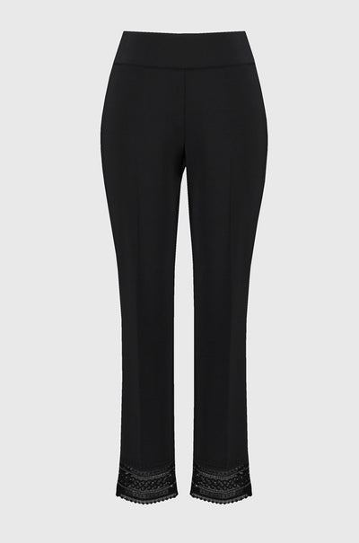 Joseph Ribkoff - Silky Knit Straight Pants w/ Lace Detail