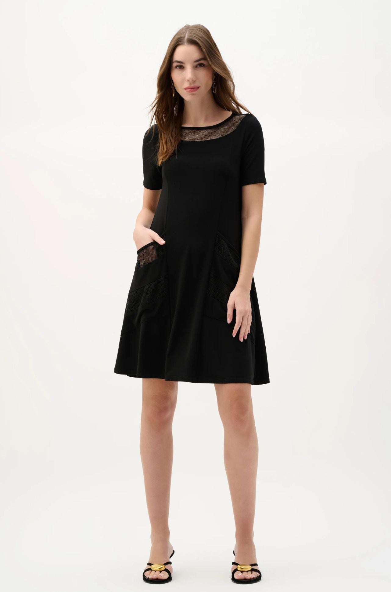 Joseph Ribkoff - Silky Knit & Mesh Aline Dress