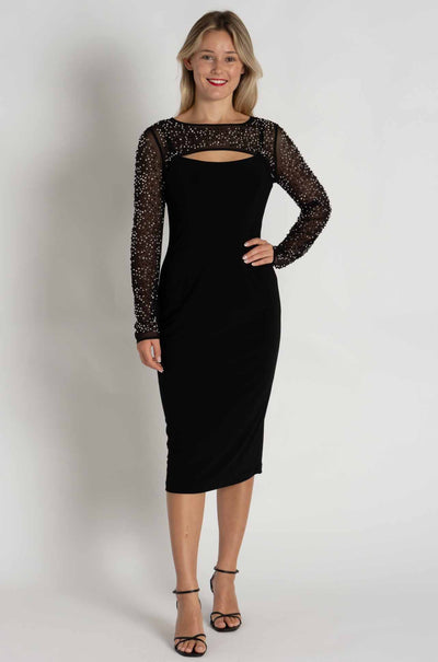 Joseph Ribkoff - Silky Knit and Mesh Sheath Dress