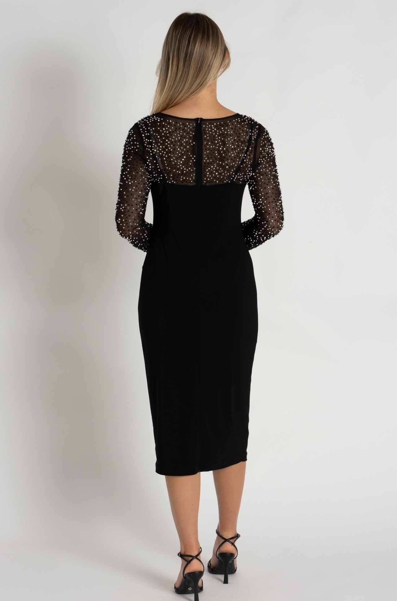 Joseph Ribkoff - Silky Knit and Mesh Sheath Dress