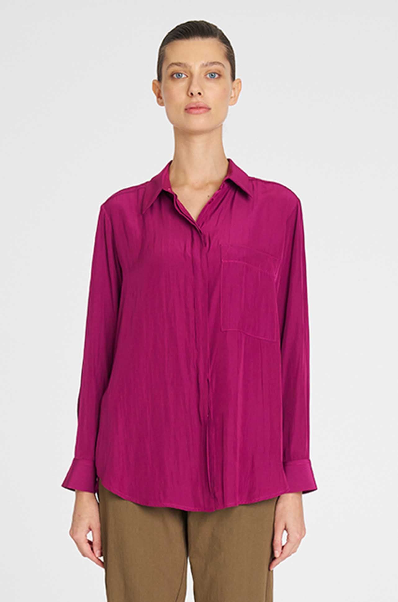 Mela Purdie - Single Pocket Shirt in Mulberry