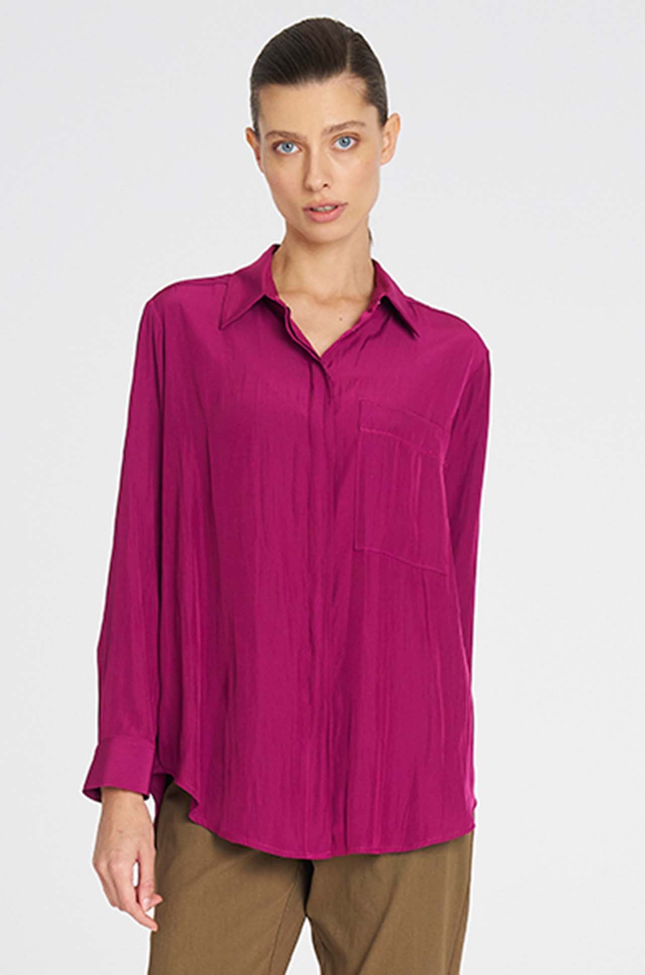 Mela Purdie - Single Pocket Shirt in Mulberry