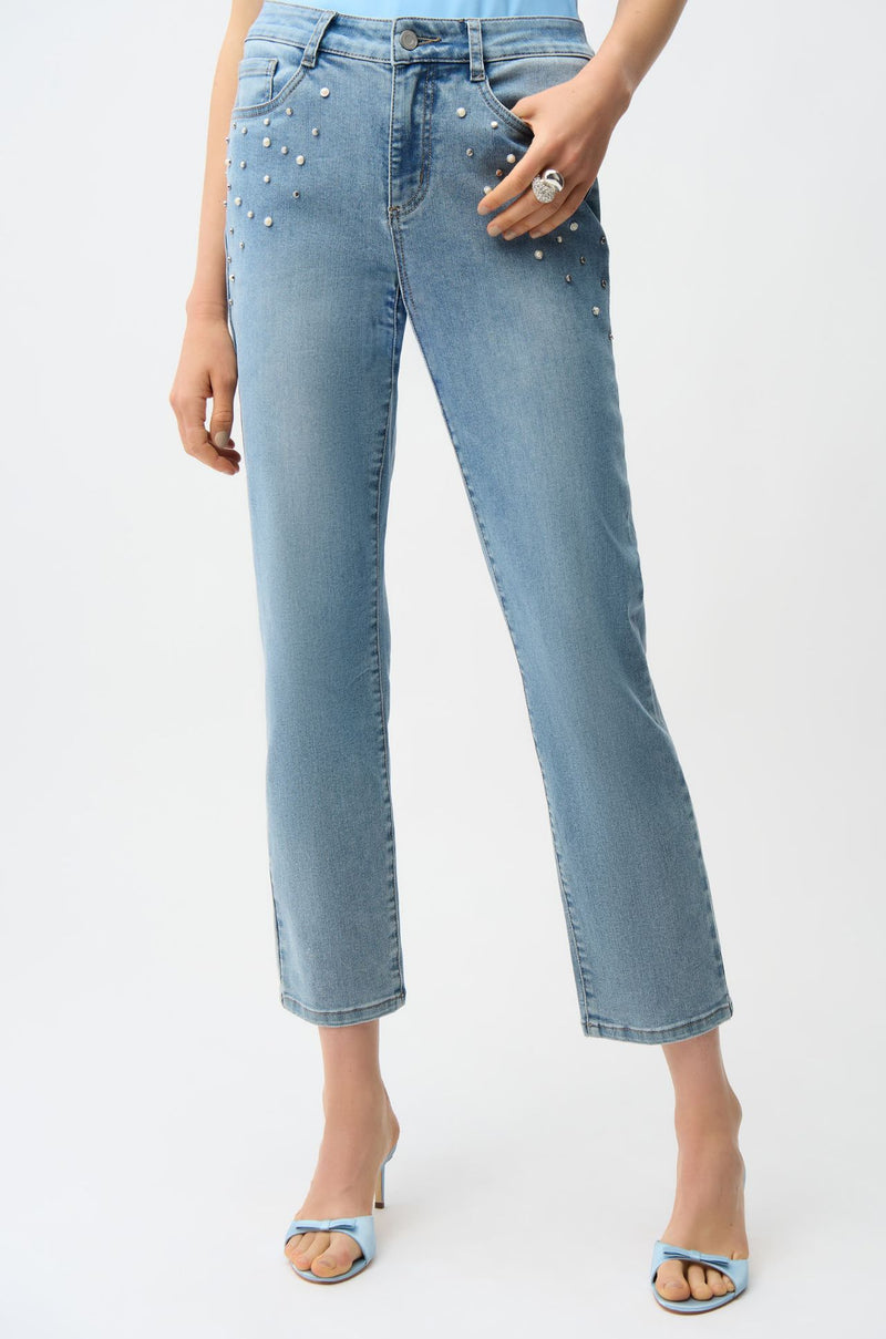 Joseph Ribkoff - Slim Leg Jeans with Pearls and Studs