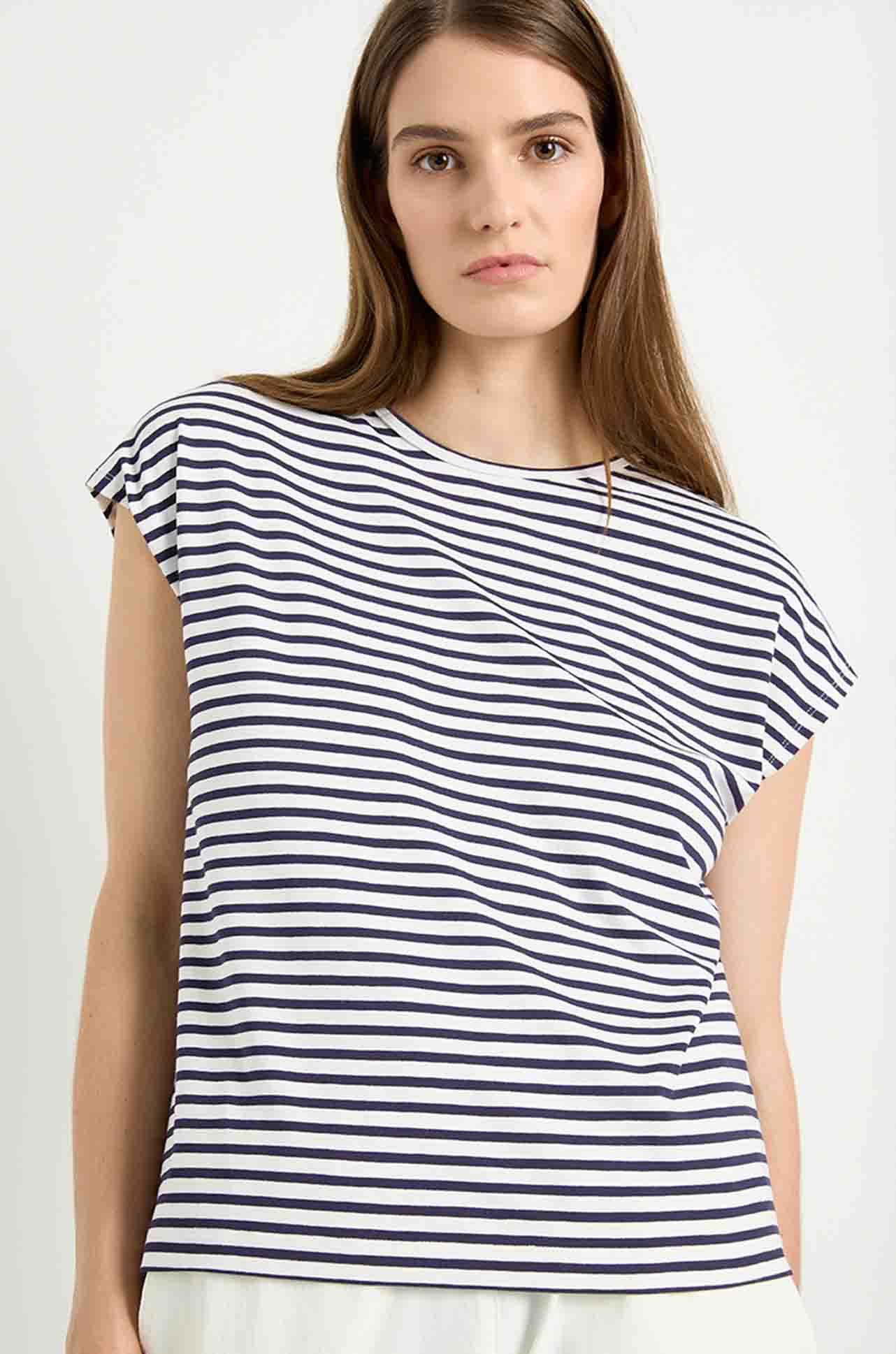 Mela Purdie - Slim Shell in Straw Stripe Jersey