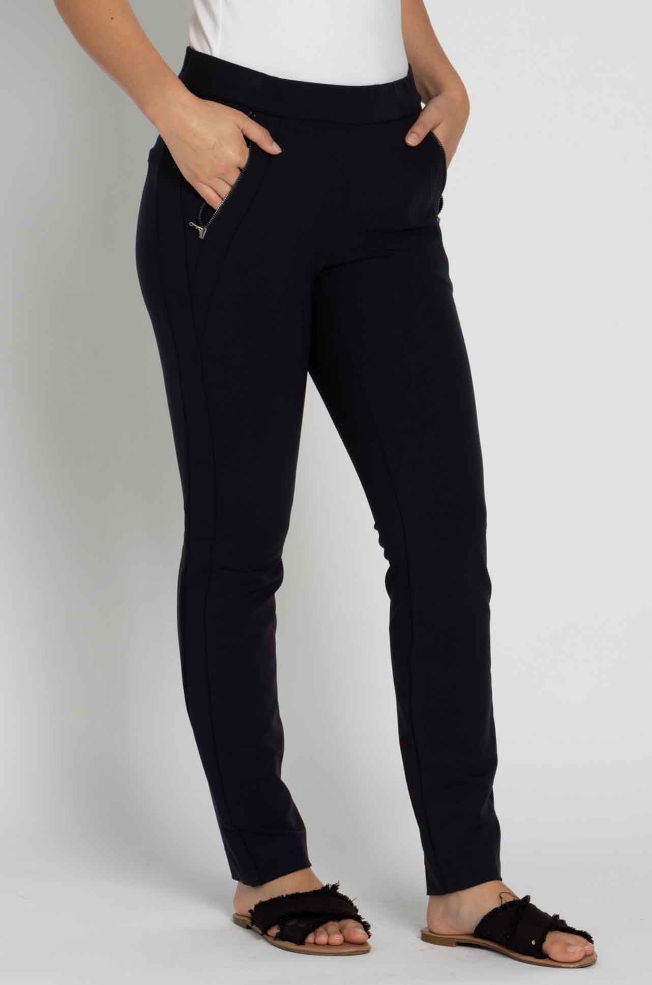 Gardeur - Slim Stretch Pull On Pant w/ Zip Pockets in Ink