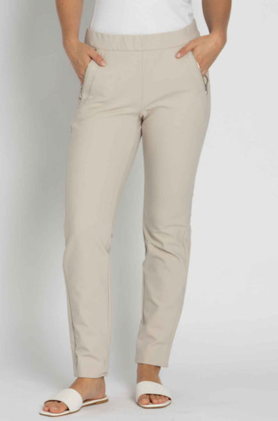 Gardeur - Slim Stretch Pull On Pant w/ Zip Pockets in Sand