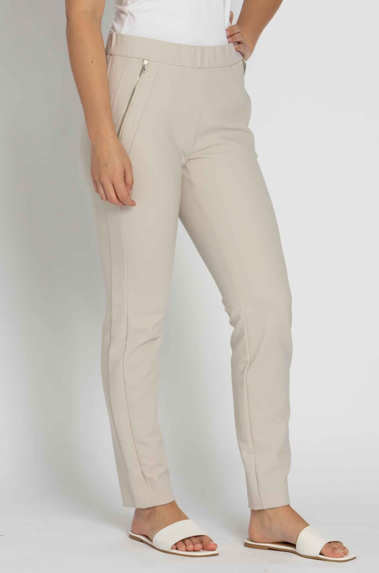 Gardeur - Slim Stretch Pull On Pant w/ Zip Pockets in Sand