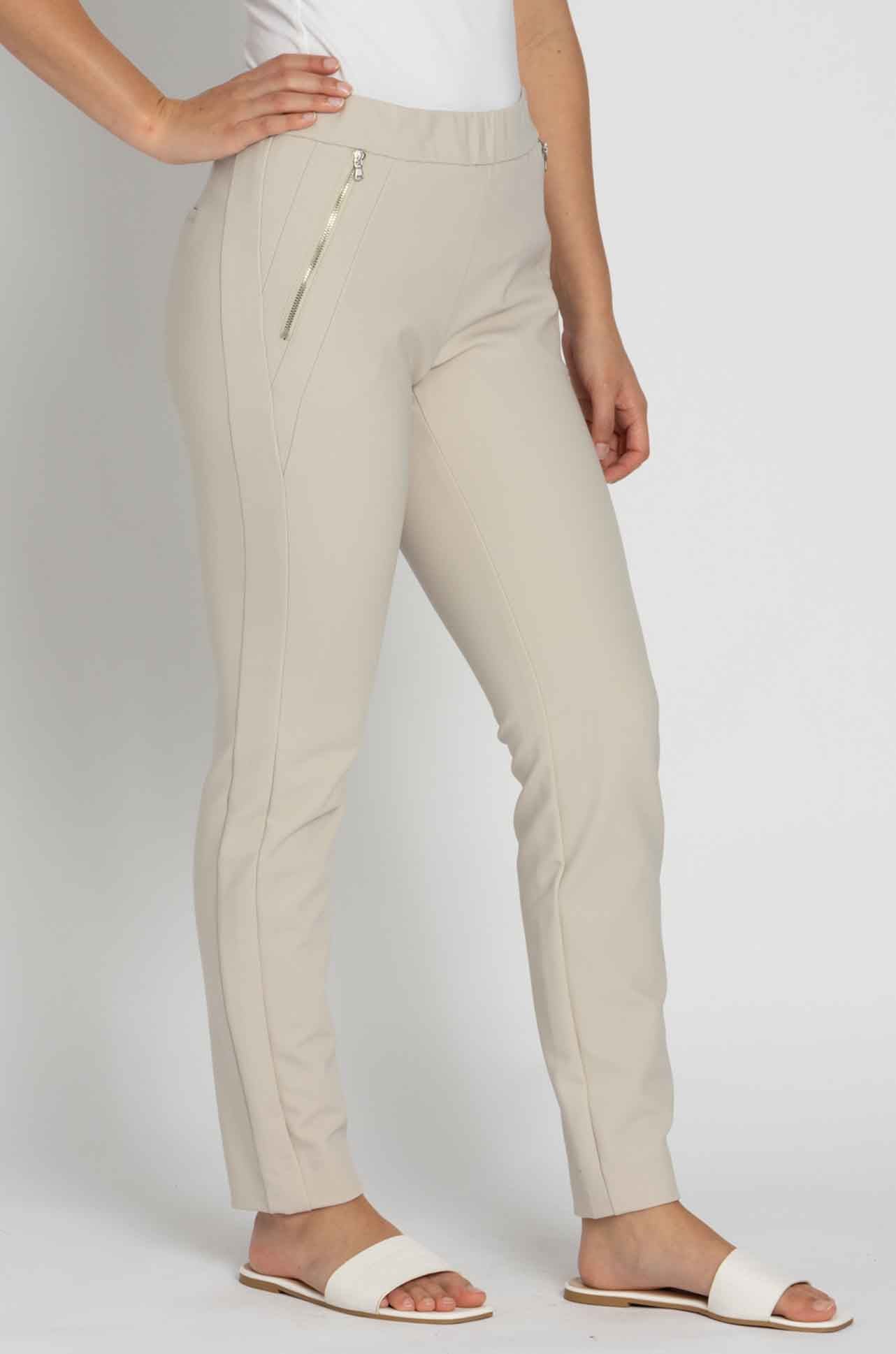Gardeur - Slim Stretch Pull On Pant w/ Zip Pockets in Sand