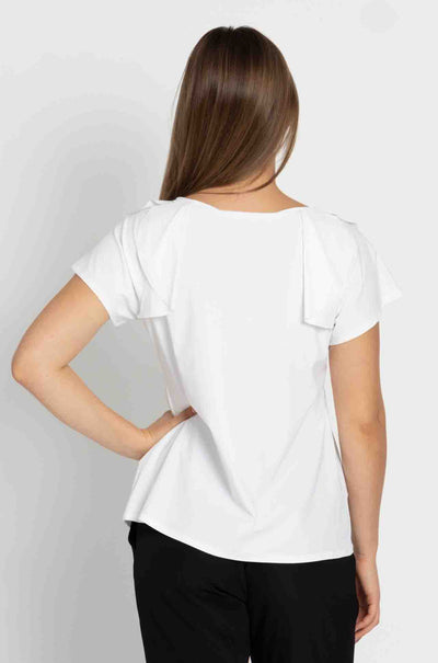 Paula Ryan - Soft Cap Sleeve Shell Top in White