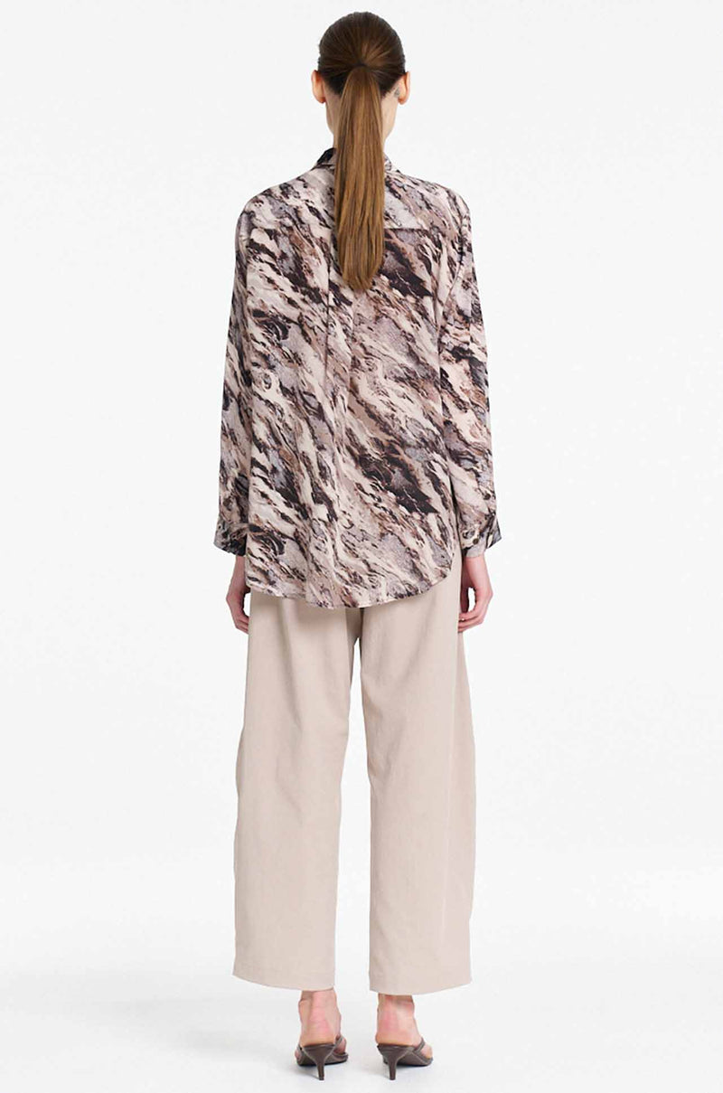 Mela Purdie - Soft Shirt in Agate Print Silk