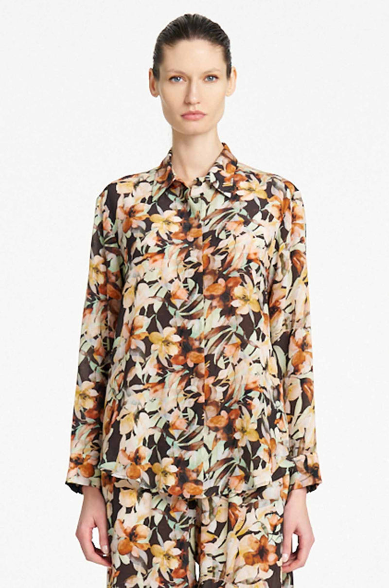 Mela Purdie - Soft Shirt in Mint Floral Print