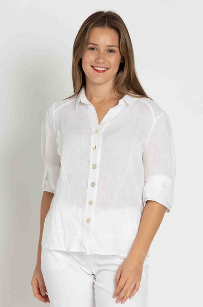 Elisa Cavaletti - Spliced Linen Blouse