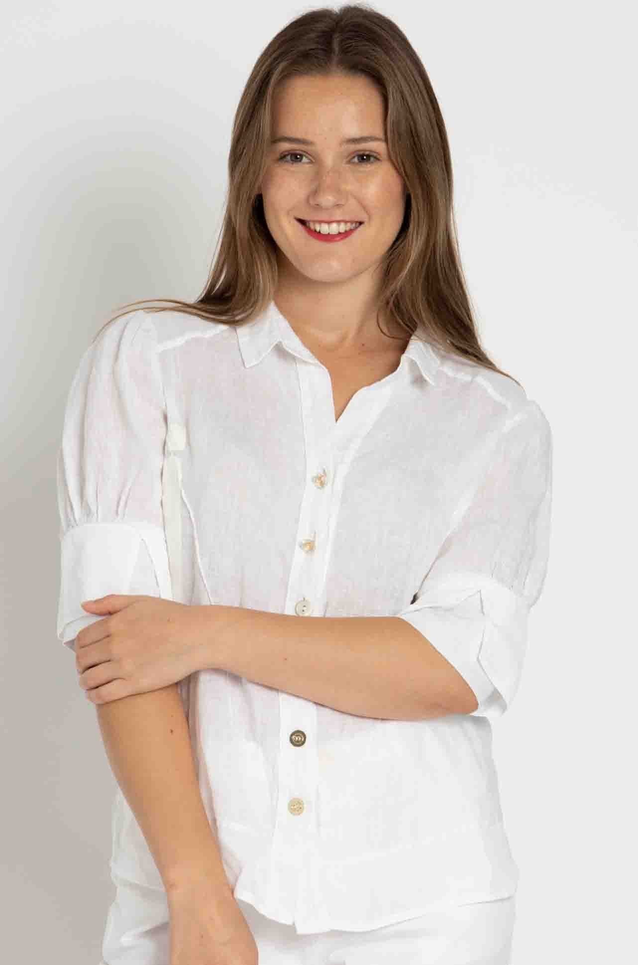 Elisa Cavaletti - Spliced Linen Blouse