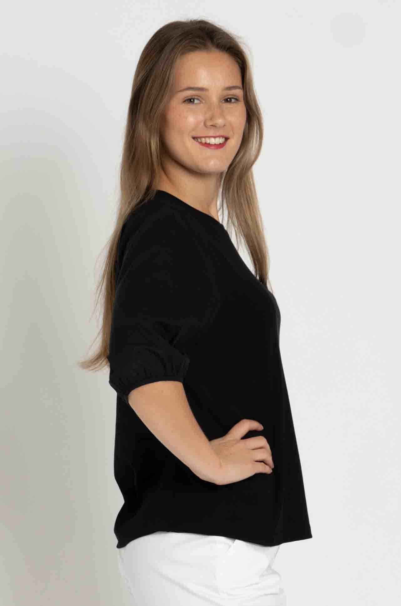 Marc Cain - Spliced Puff Sleeve Top