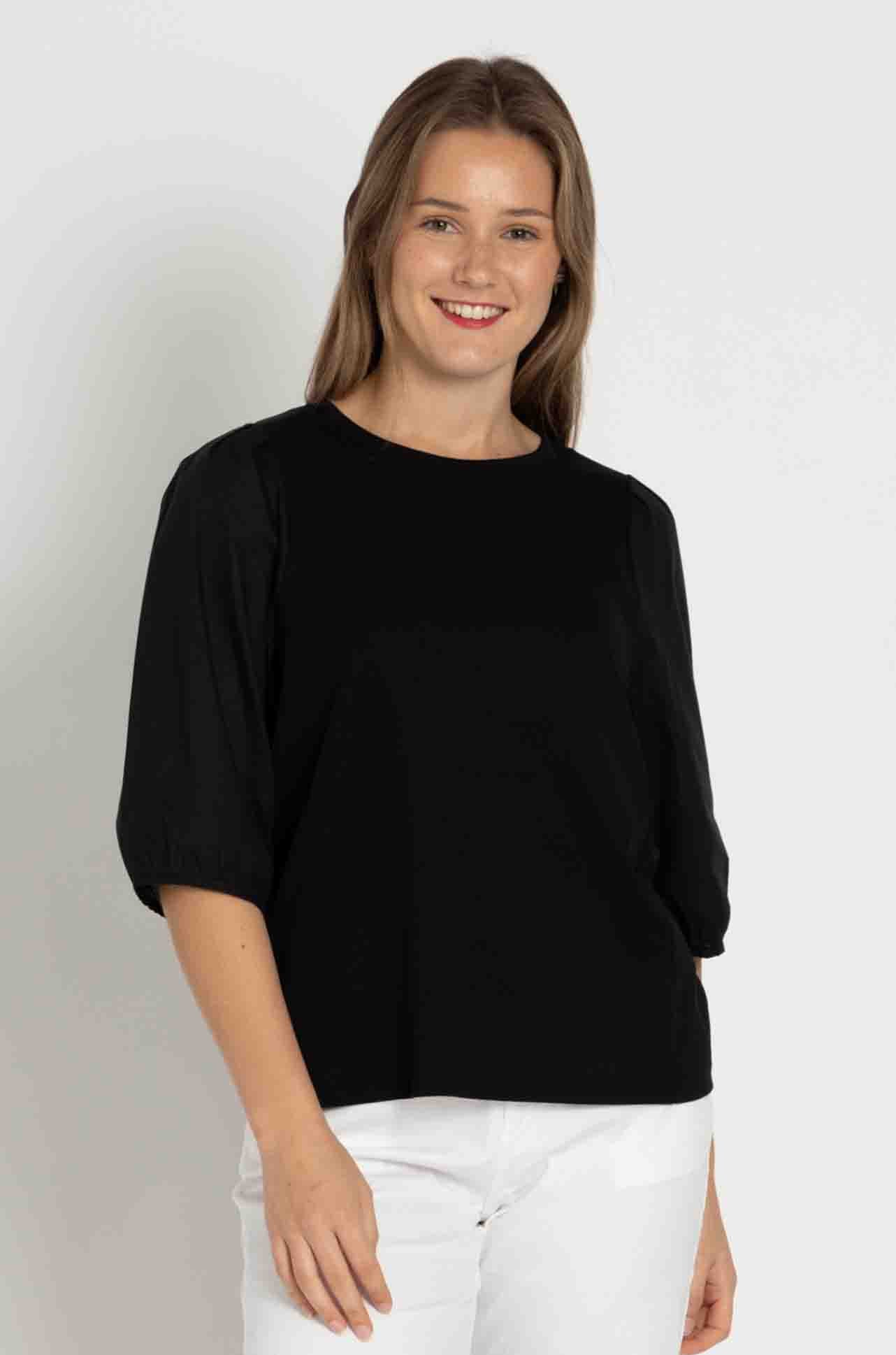 Marc Cain - Spliced Puff Sleeve Top