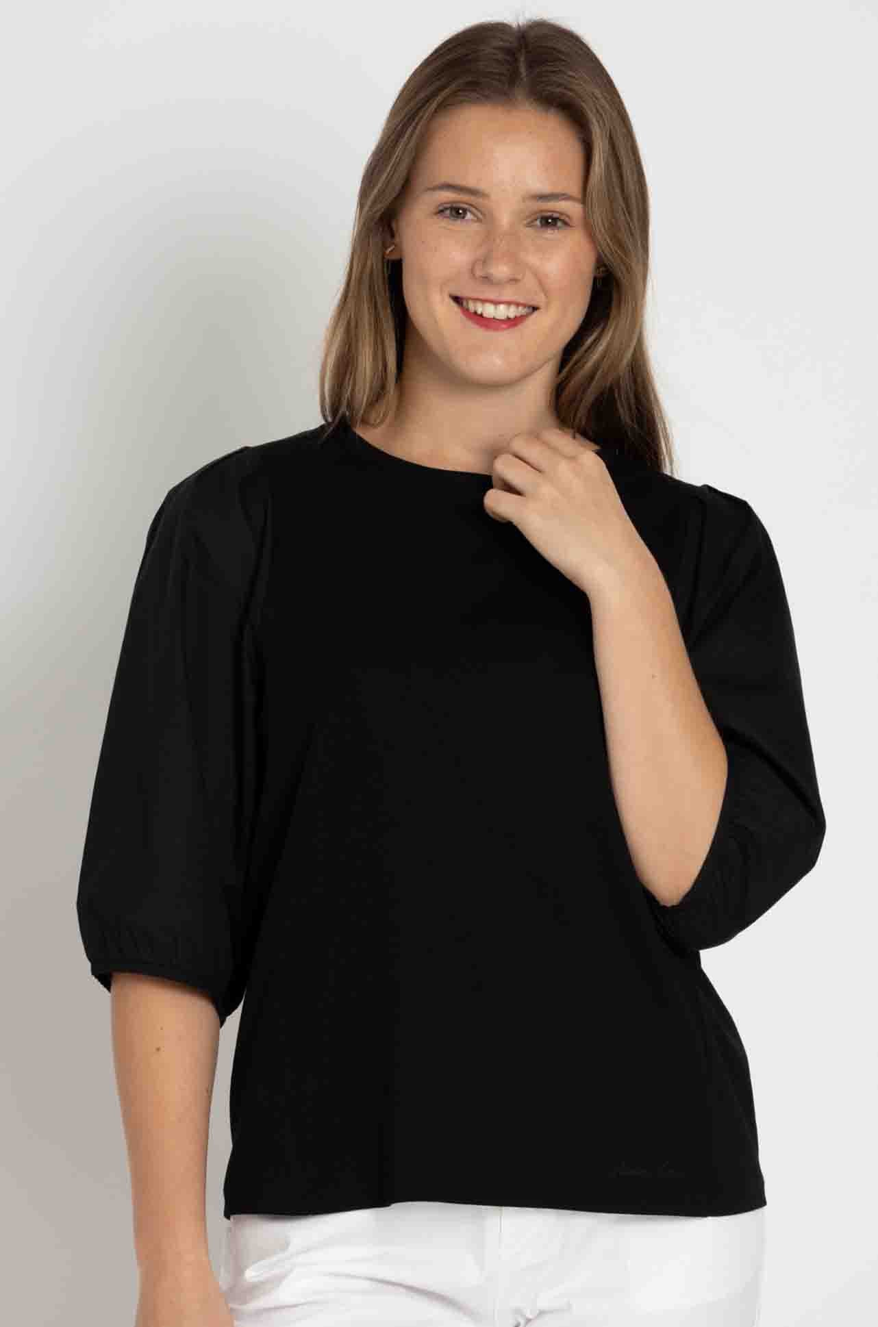 Marc Cain - Spliced Puff Sleeve Top