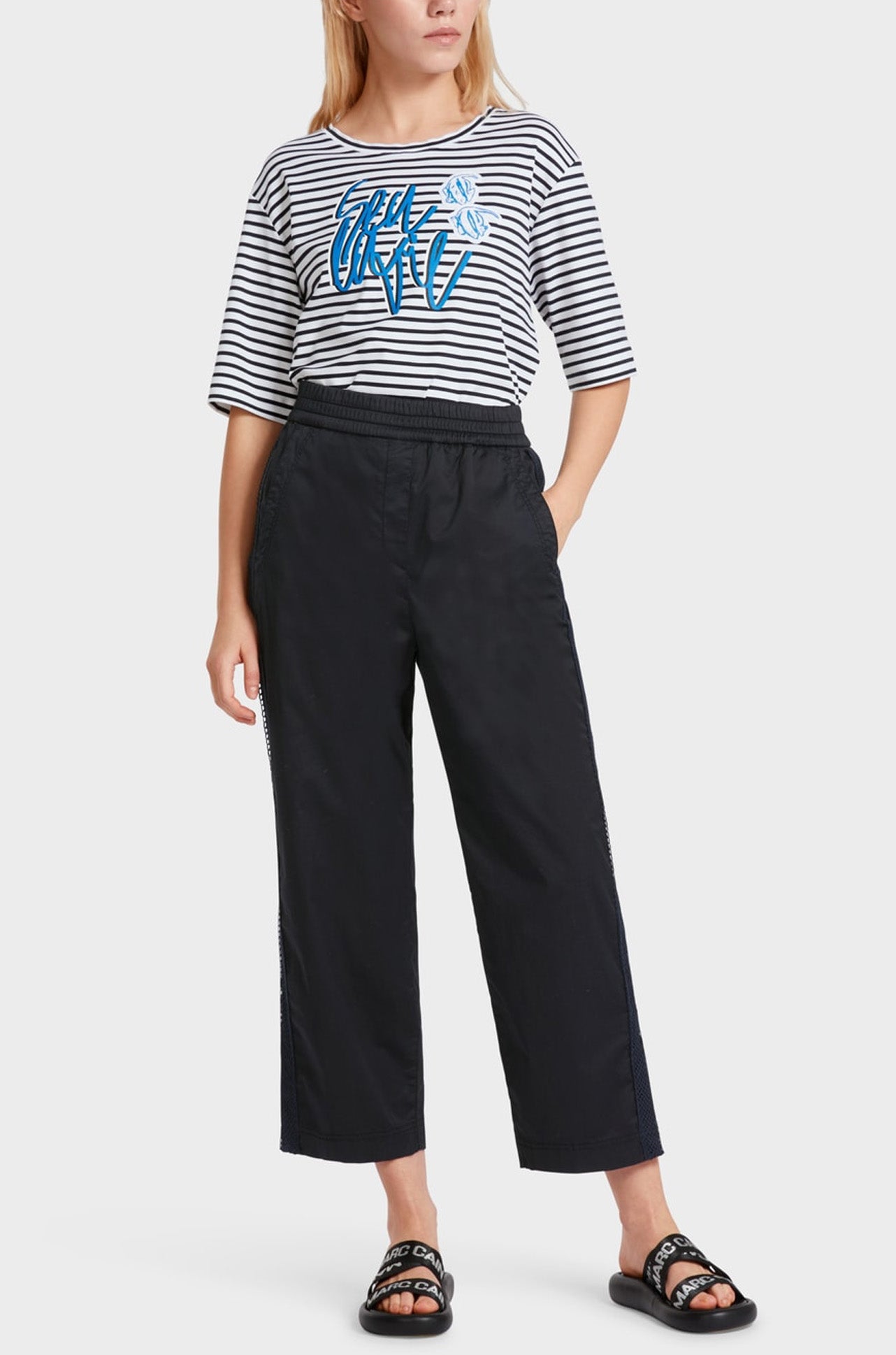 Marc Cain - Sporty Pants with Mesh Stripes