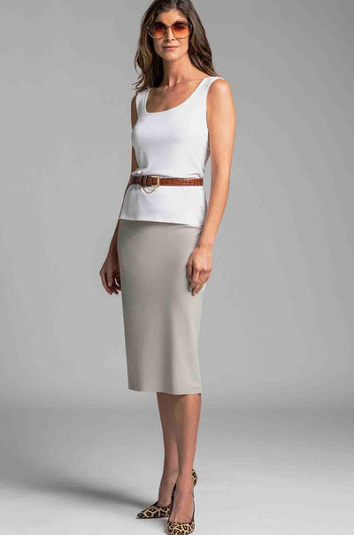 Paula Ryan - Stretch Pencil Skirt in Sand