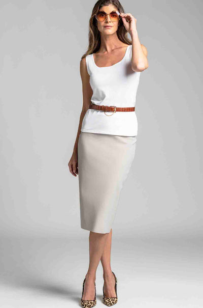 Paula Ryan - Stretch Pencil Skirt in Sand