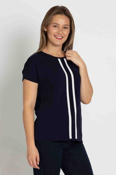 Faber - Stripe Navy Knit