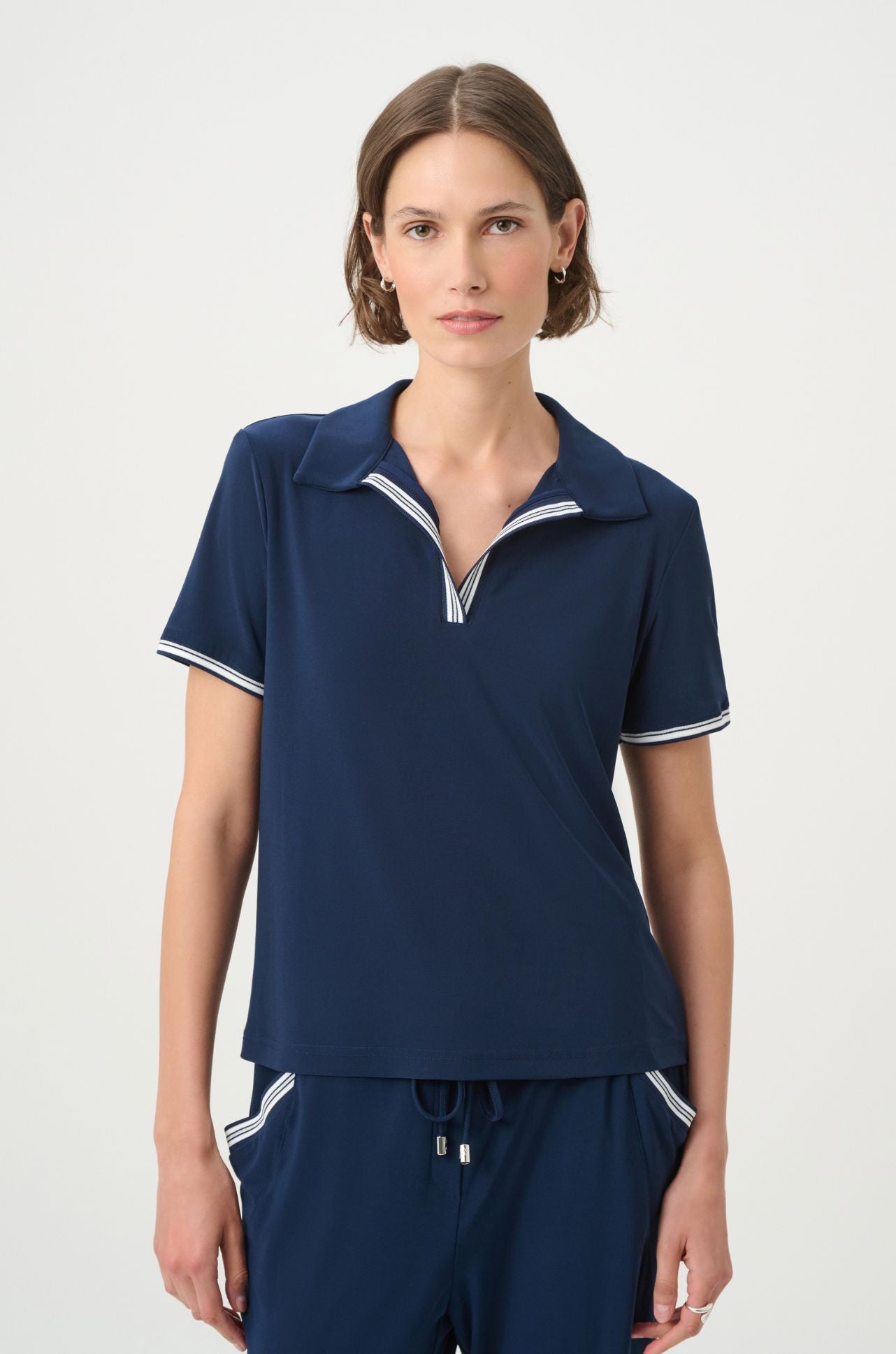 Joseph Ribkoff - Stripe Trim Polo