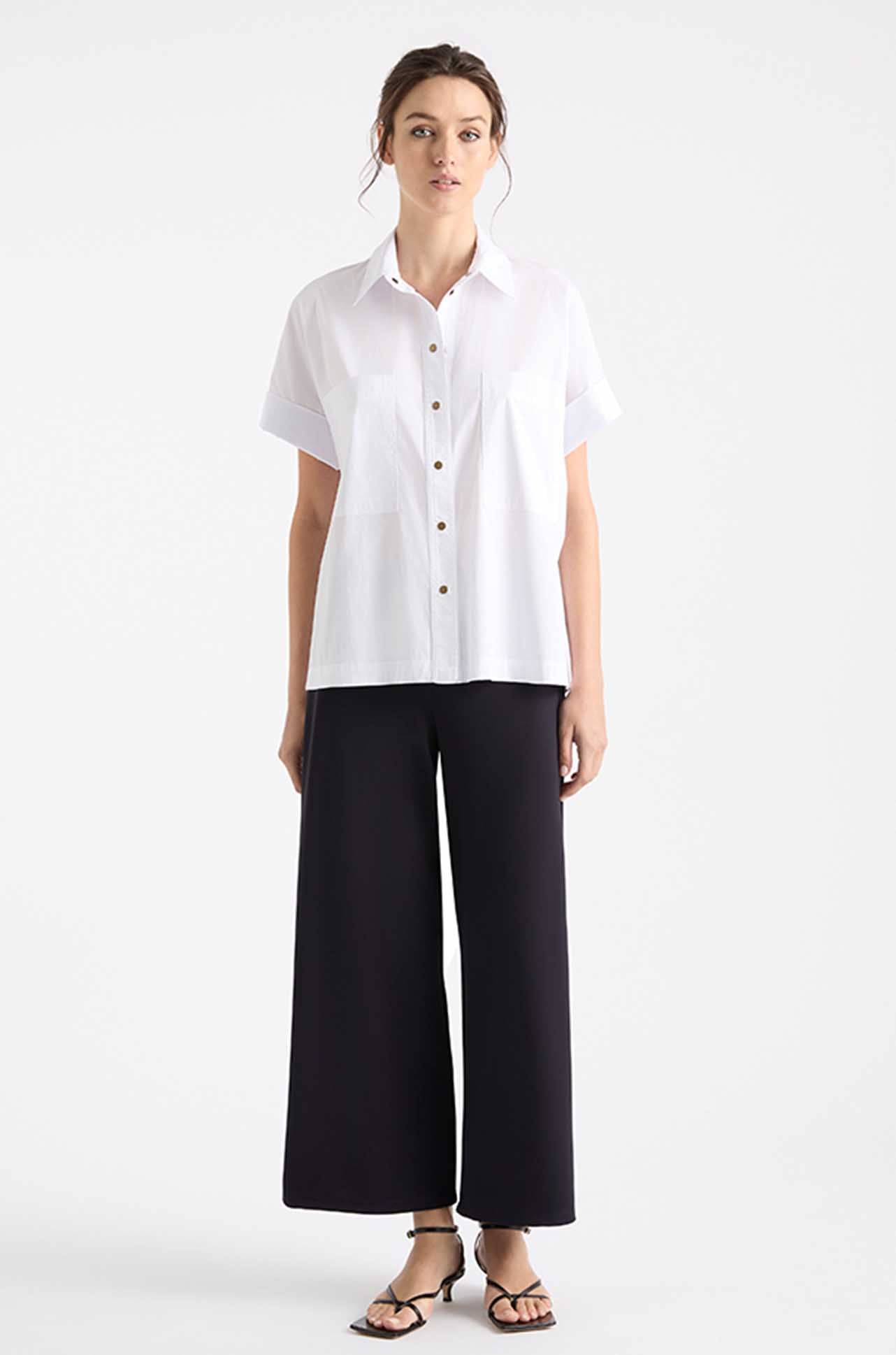 Mela Purdie - Crop Palazzo Pant in Powder Knit