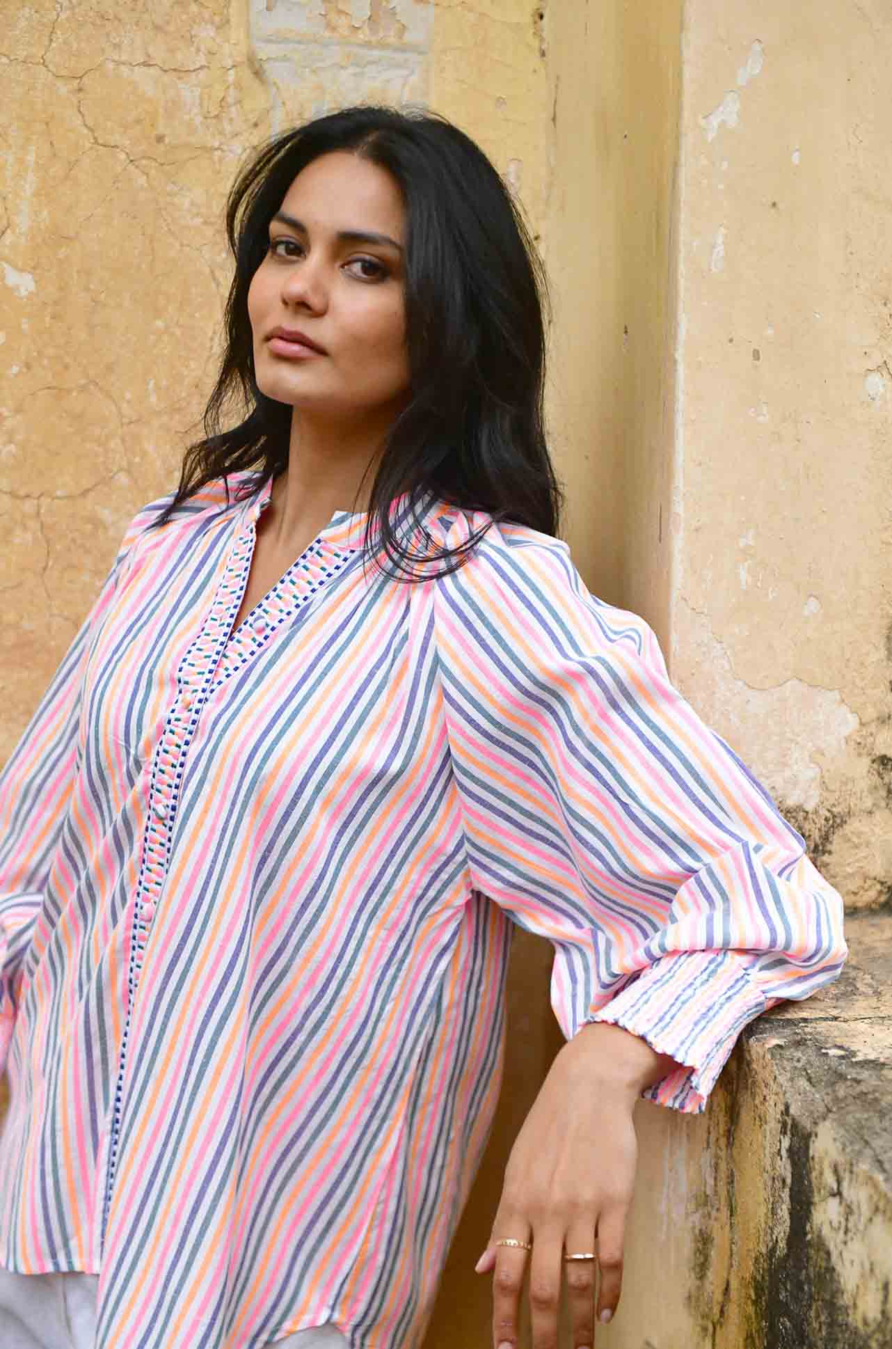Azure and Indigo - Sunset Oversized Shirt