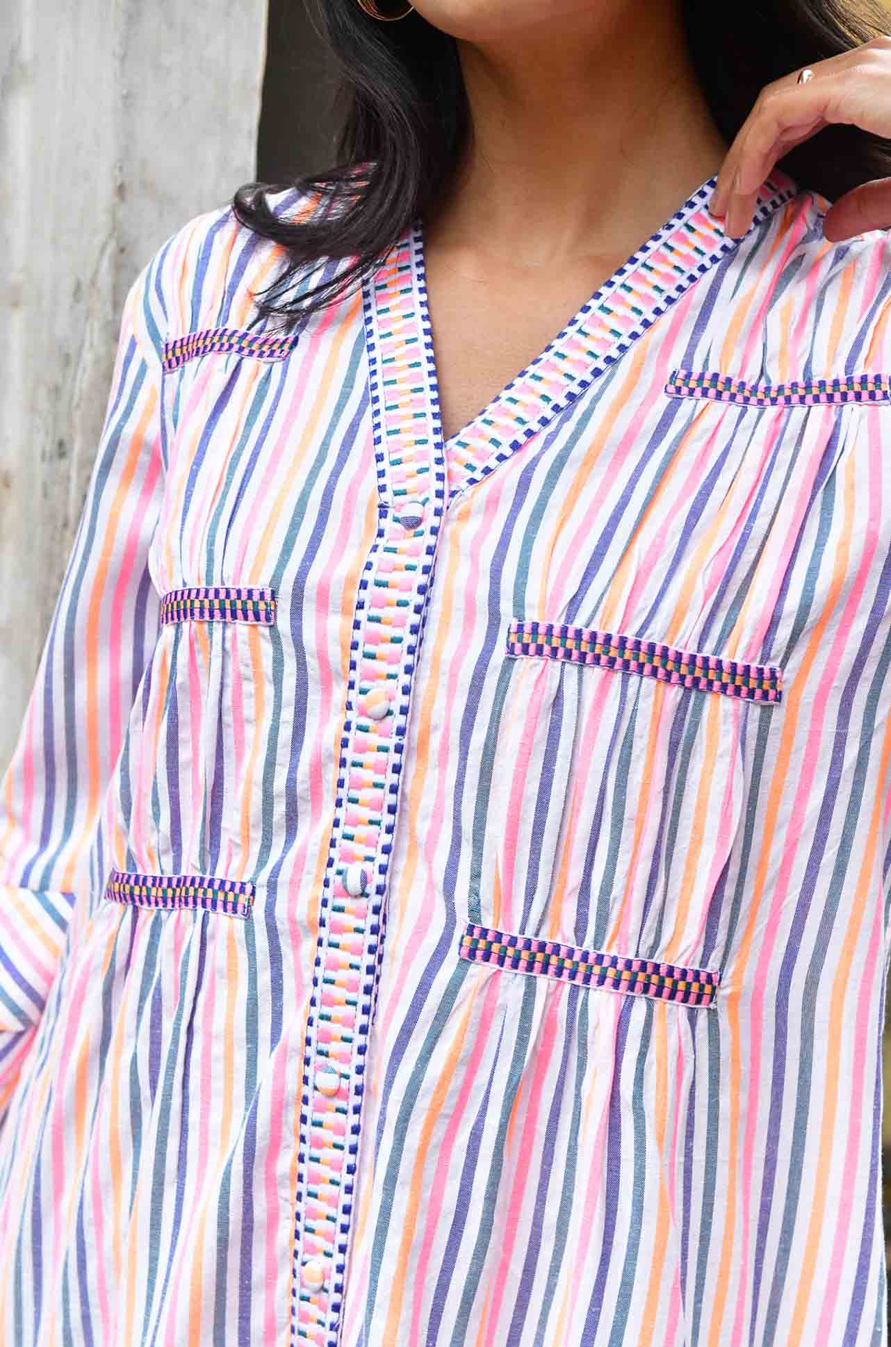 Azure and Indigo - Sunset Swing Dress