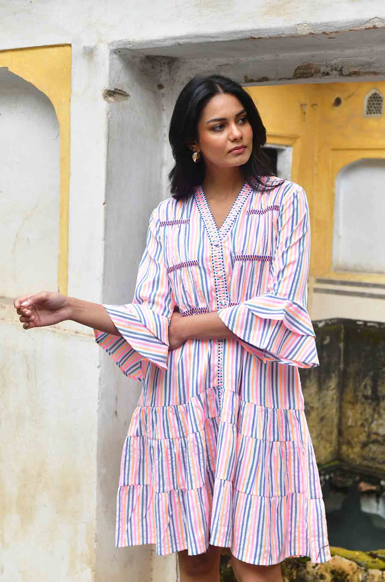 Azure and Indigo - Sunset Swing Dress