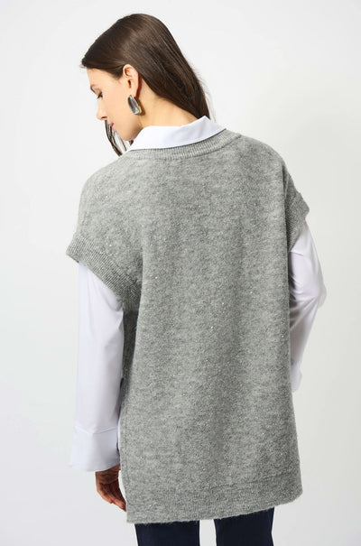 Joseph Ribkoff - Sweater Knit Sleeveless Tunic with Sequins