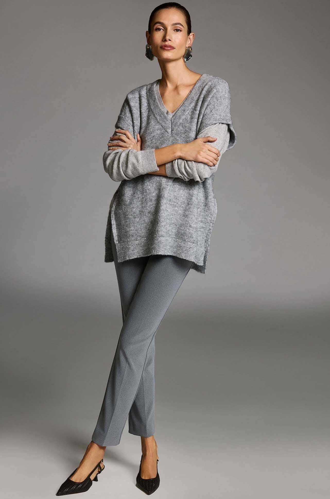 Joseph Ribkoff - Sweater Knit Sleeveless Tunic with Sequins