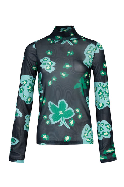 Trelise Cooper - Mesh With Me Neck Of The Woods Top in Navy/Green