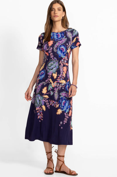 Johnny Was - The Janie Favorite Boatneck Cap Sleeve Dress in Stevies Garden