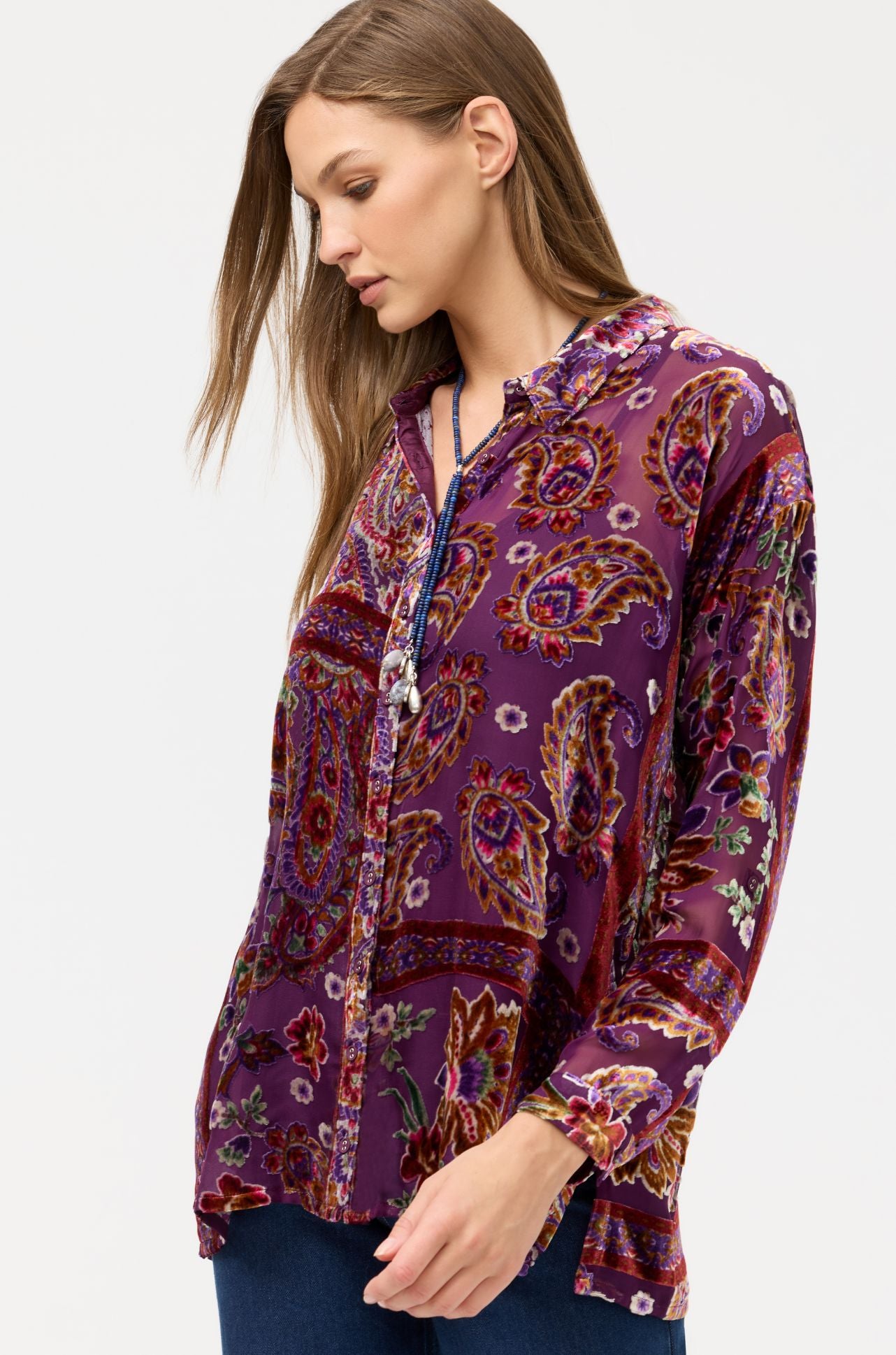 Johnny Was - The Slim Audrey Collared Shirt in Domitila