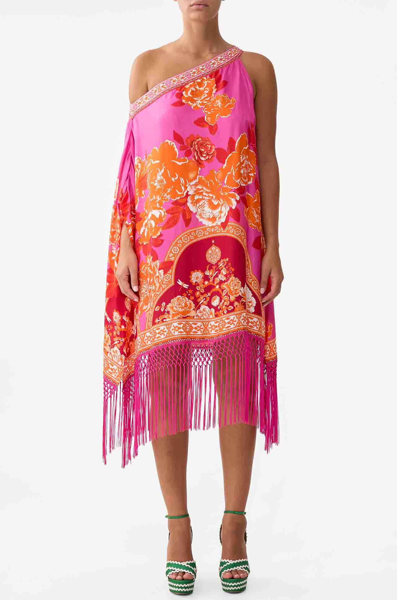 Camilla - Tiles Of Turkiye One Shoulder Short Kaftan