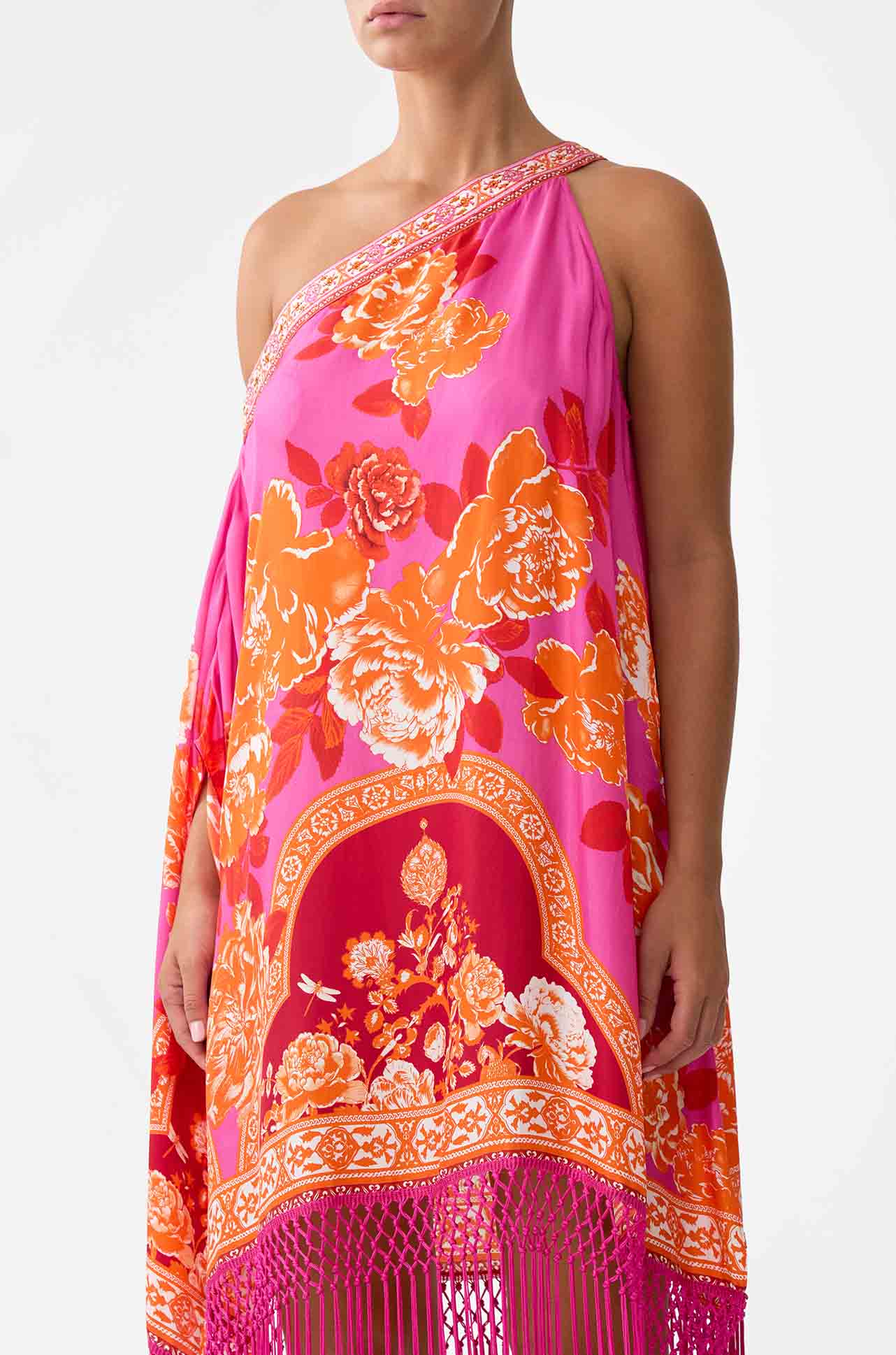 Camilla - Tiles Of Turkiye One Shoulder Short Kaftan