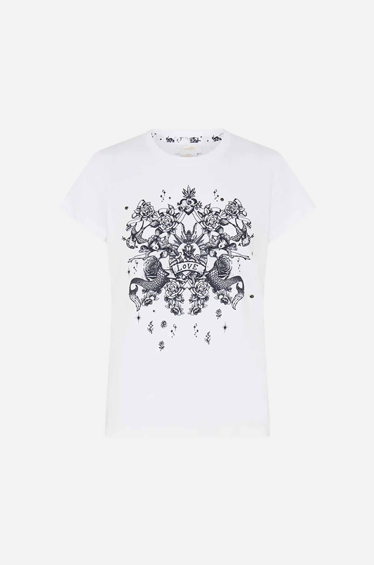 Camilla - Tales Of Tattoo Slim Fit Round Neck T-Shirt