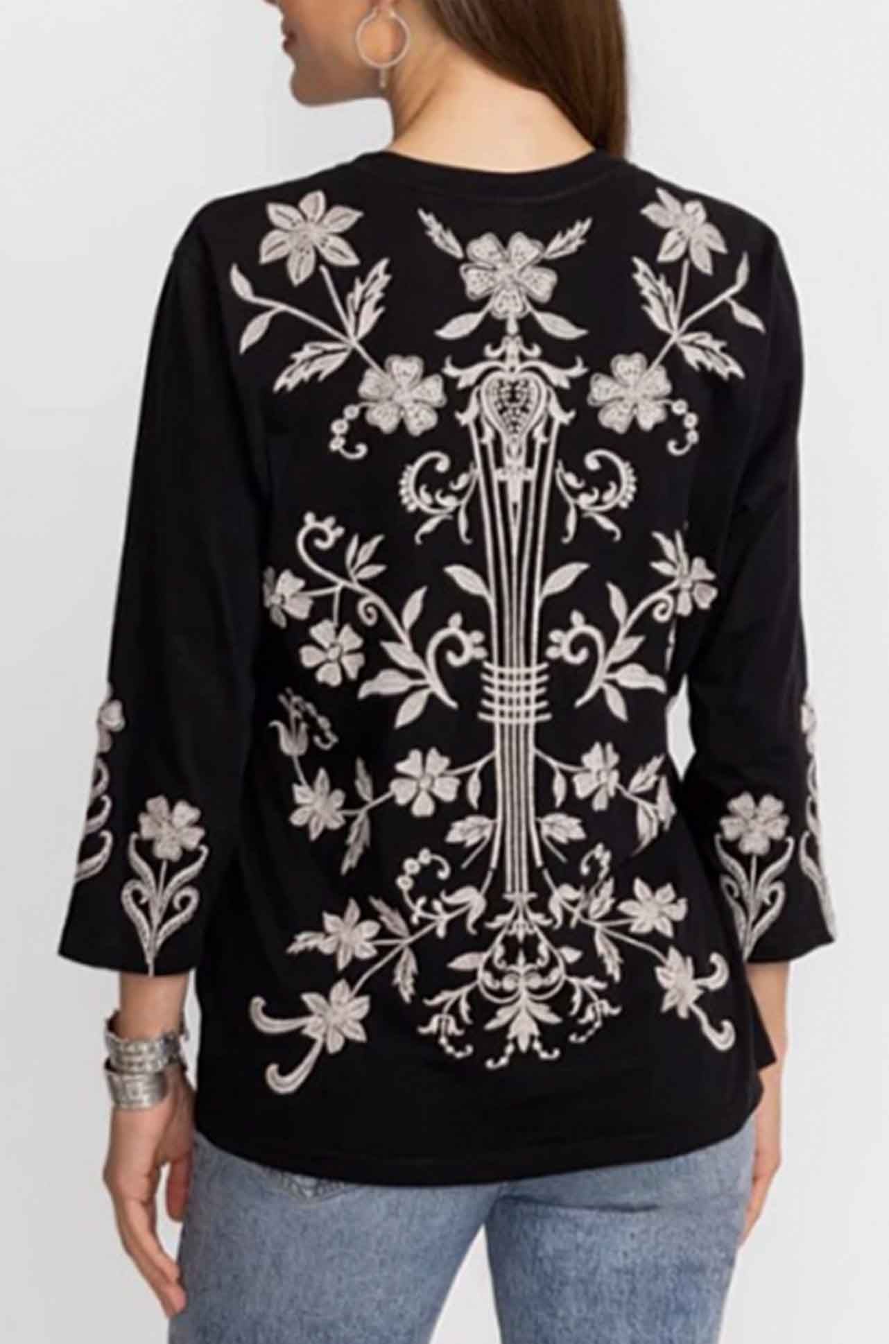 Johnny Was - 3/4 Sleeve Crew Neck Tee in Talithia