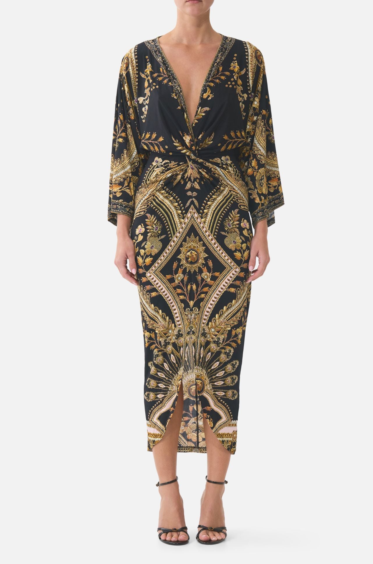 Camilla - Taurus Rising Long Split Front Twist Dress