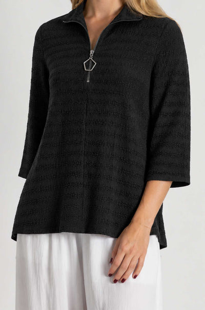 Joseph Ribkoff - Textured Knit A Line Tunic in Black