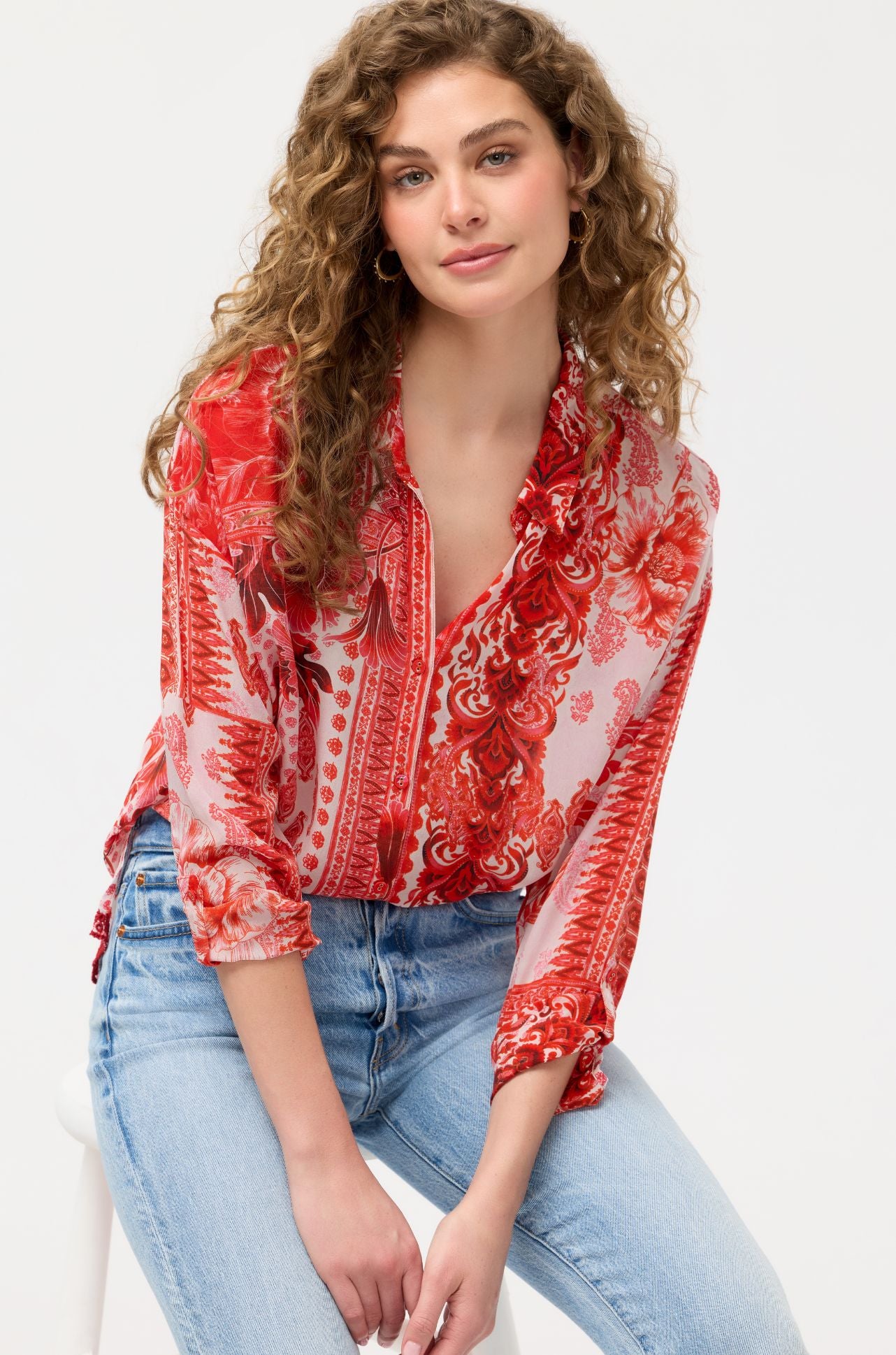 Johnny Was - The Audrey Button Up Shirt in Diantha