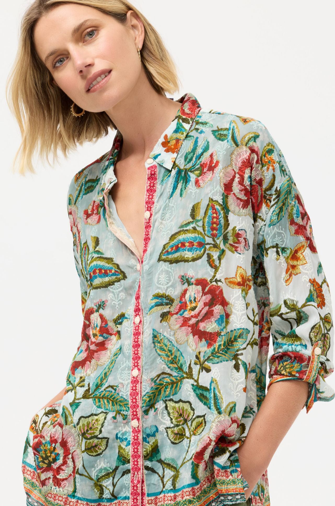 Johnny Was - The Audrey Button Up Shirt in Gillian