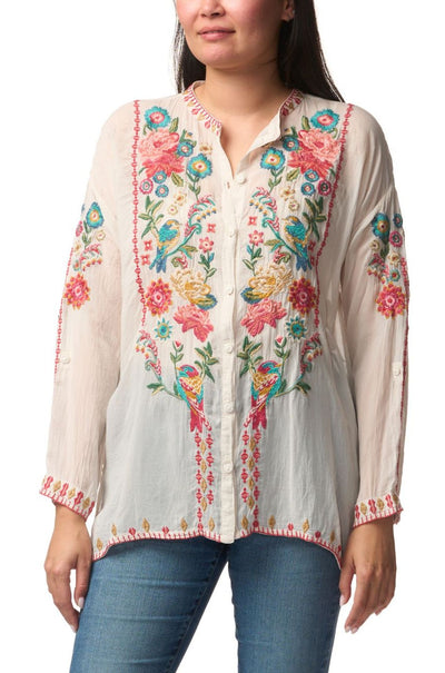 Johnny Was - The Audrey Mandarin Collar Shirt in Madeline