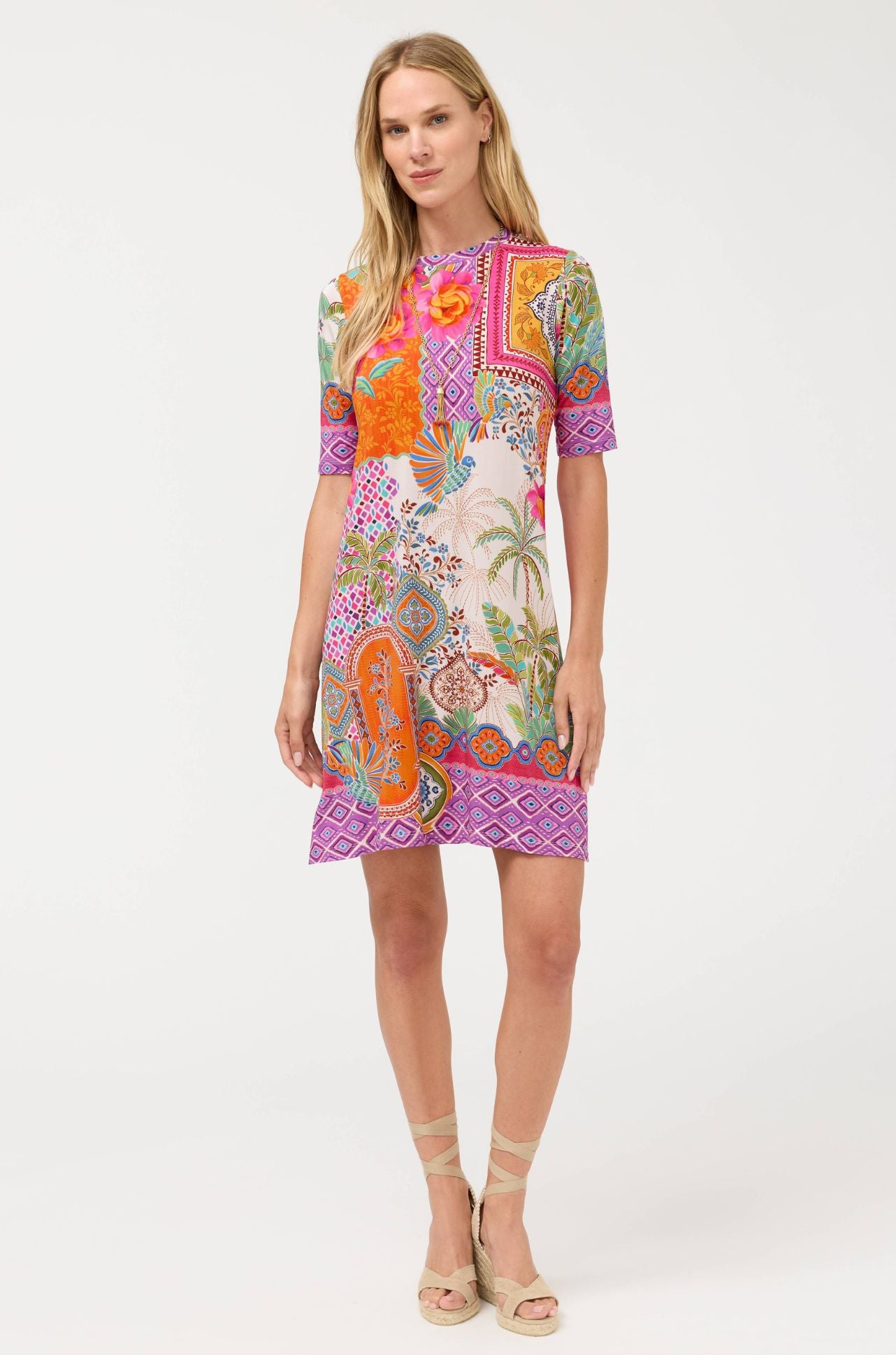 Johnny Was - The Janie Favorite Elbow Sleeve Swing Dress in Avelar