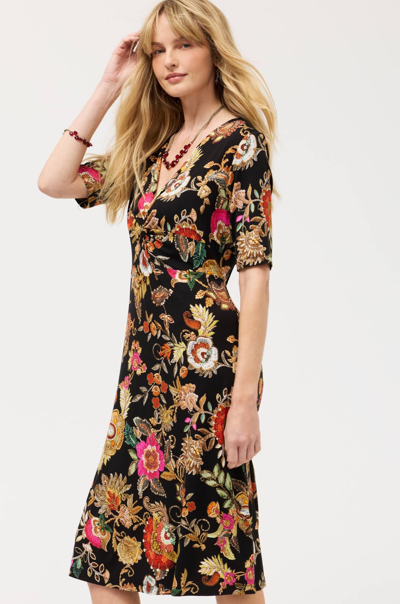Johnny Was - The Janie Favorite Twist Front Midi Swing Dress in Lowri