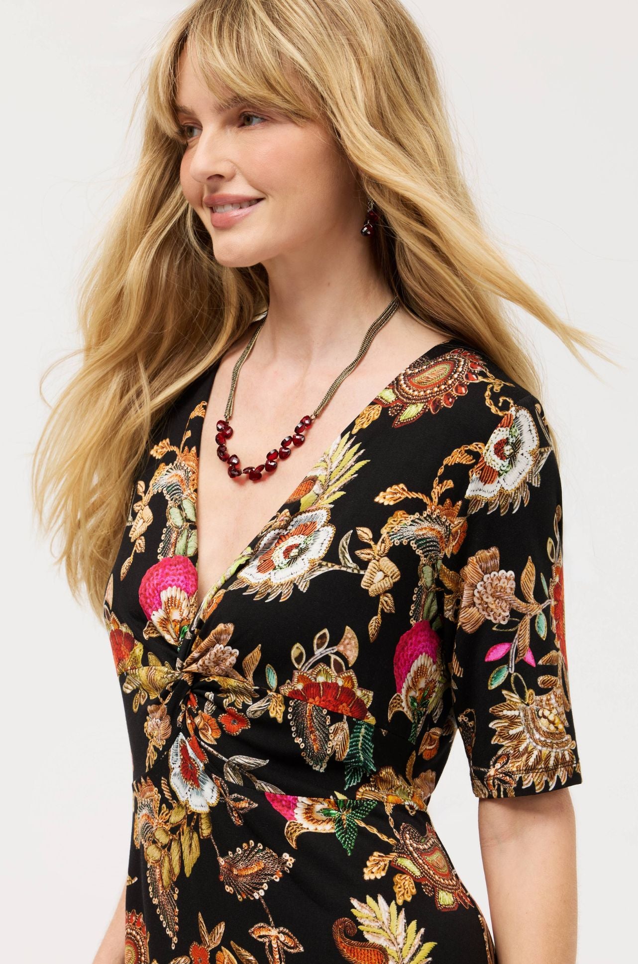 Johnny Was - The Janie Favorite Twist Front Midi Swing Dress in Lowri