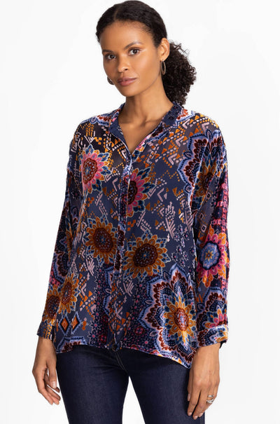 Johnny Was - The Oversized Audrey Shirt in Sisi Burnout